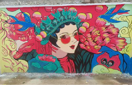 来凤墙体彩绘-网红墙